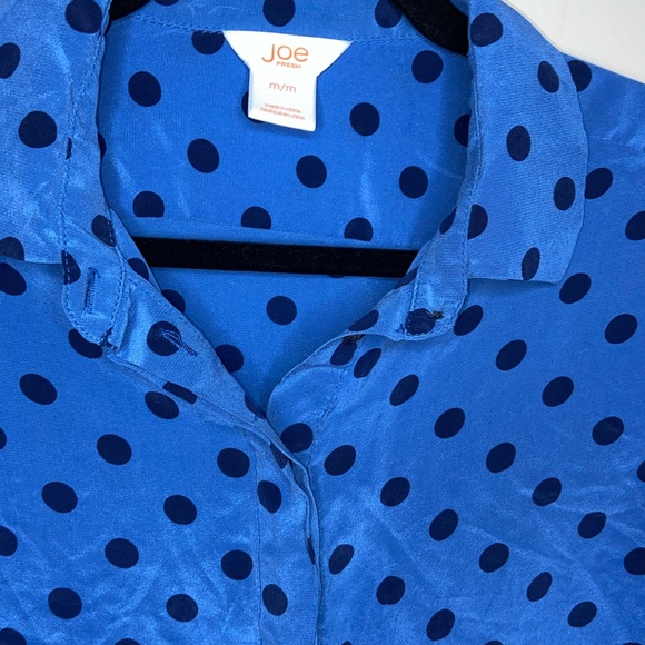 Joe Fresh Blue Polka-Dot Blouse - Picture 4 of 4
